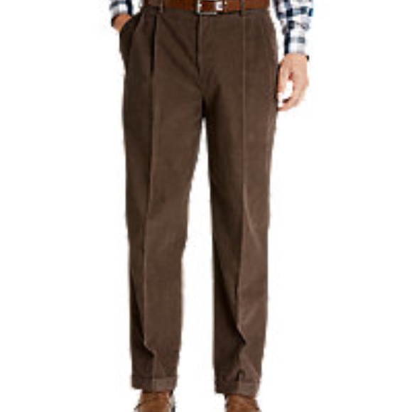 mens pleated corduroy pants with cuffs